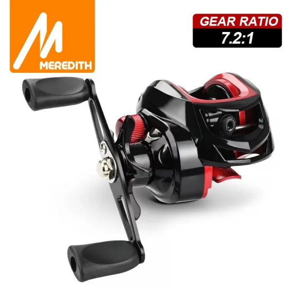 Meredith CR série carretel de pesca profissional ultra leve, engrenagem relação 7.2.1 carretel de fundição, ideal para pesca de Tucunaré